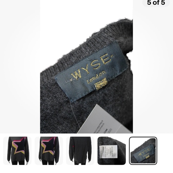 WYSE LONDON WOMEN’s cashmere long sleeve graphic print size 2 - Picture 5 of 5